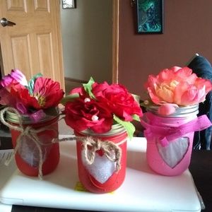 Hand made light up jars.